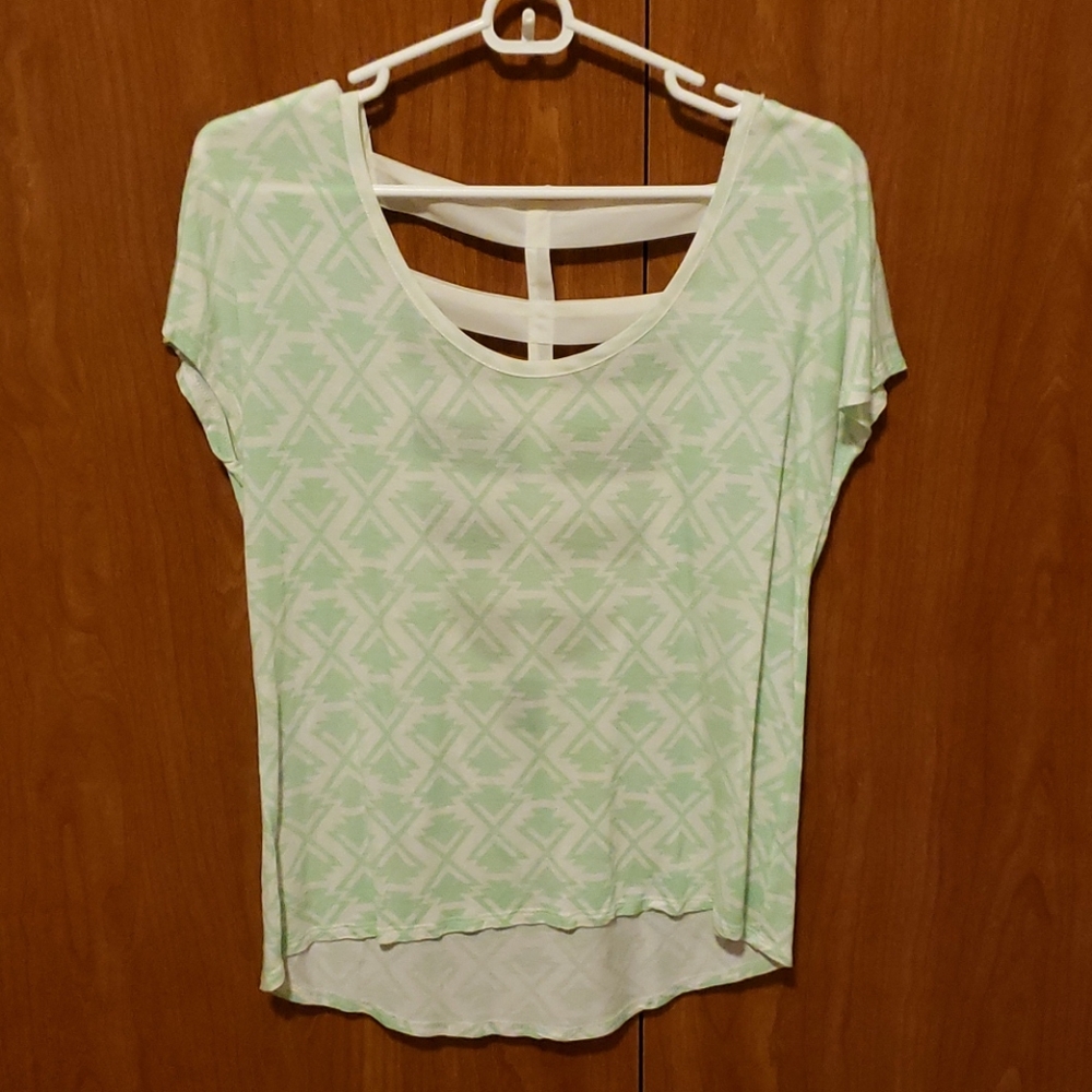 Empyre Aztec Print Open Back Blouse Size: SM